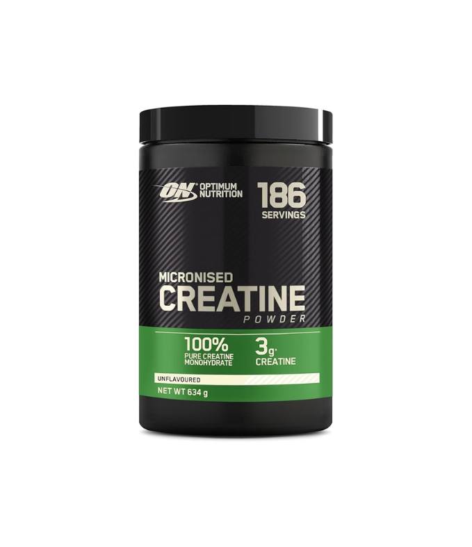 Optimum Nutrition Micronised Creatine Powder, 100% Pure Creatine Monohydrate Powder for Performance and Muscle Power, Unflavoured Shake, 186 Servings, 634 g